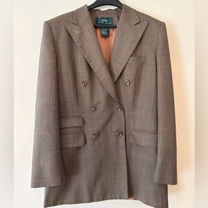 Vintage Lauren Ralph Lauren Wool Blazer Double Breasted Check